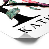 フローラパーソナライズされたアルファベットKモノグラム ポスター (角)