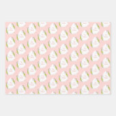 フローラパーソナライズされたイースターエッグピンク ラッピングペーパーシート (正面2)