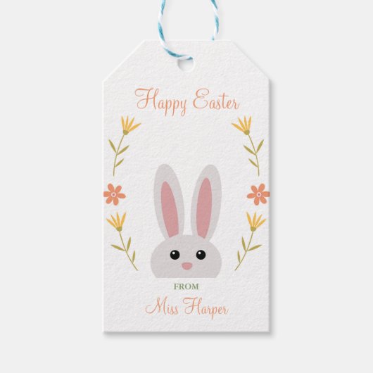 フローラパーソナライズされたイースターギフトラベル ギフトタグ (正面)