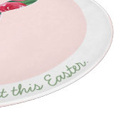 フローラパーソナライズされたイースターバニーガラス カッティングボード (角)