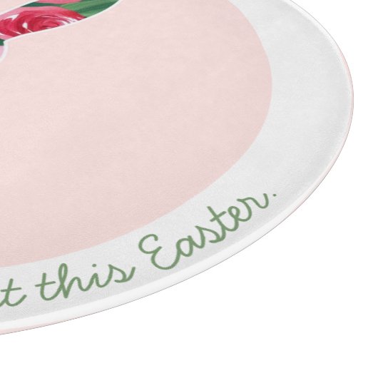 フローラパーソナライズされたイースターバニーガラス カッティングボード (角)