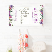 フローラパーソナライズされたウェルカムガールベビーシャワー 横断幕 (インサイチュ)