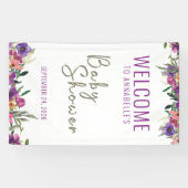 フローラパーソナライズされたウェルカムガールベビーシャワー 横断幕 (横)