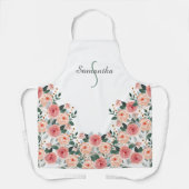 フローラパーソナライズされたエプロン – 名前をカスタムするギフト エプロン (正面)