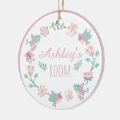 フローラパーソナライズされたオーナメントfor Girl's Room セラミックオーナメント (左)