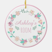 フローラパーソナライズされたオーナメントfor Girl's Room セラミックオーナメント (裏面)