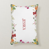 フローラパーソナライズされたガーデンカラフルフラワー アクセントクッション (正面(垂直))
