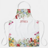 フローラパーソナライズされたガーデンカラフルフラワー エプロン (正面)