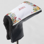 フローラパーソナライズされたガーデンカラフルフラワー ゴルフヘッドカバー (3/4 正面)