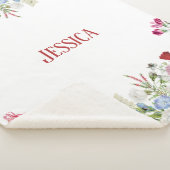 フローラパーソナライズされたガーデンカラフルフラワー シェルパブランケット (3/4)