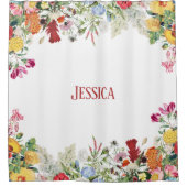 フローラパーソナライズされたガーデンカラフルフラワー シャワーカーテン (正面)