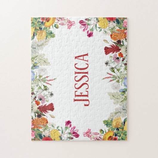 フローラパーソナライズされたガーデンカラフルフラワー ジグソーパズル (縦)