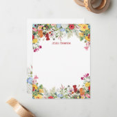 フローラパーソナライズされたガーデンカラフルフラワー ノートカード (正面/裏面インサイチュ)