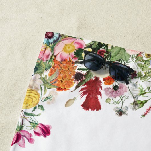 フローラパーソナライズされたガーデンカラフルフラワー ビーチタオル (インサイチュ)