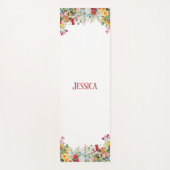 フローラパーソナライズされたガーデンカラフルフラワー ヨガマット (正面)
