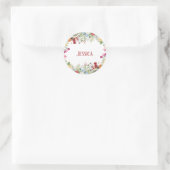 フローラパーソナライズされたガーデンカラフルフラワー ラウンドシール (バッグ)