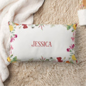 フローラパーソナライズされたガーデンカラフルフラワー ランバークッション (ブランケット)