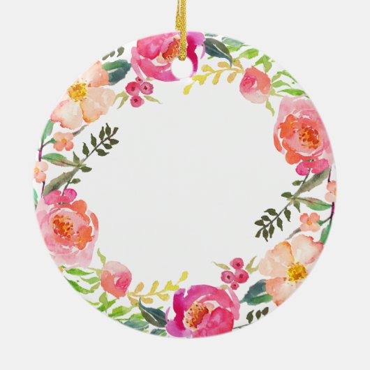 フローラパーソナライズされたガールバプテスマオーナメント セラミックオーナメント (裏面)