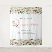 フローラパーソナライズされたキンセアニェラ写真の背景 タペストリー (正面)