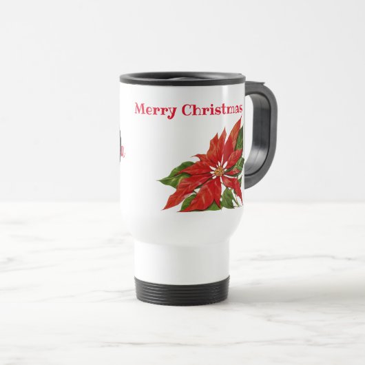 フローラパーソナライズされたクリスマスタンブラー トラベルマグ (正面右)