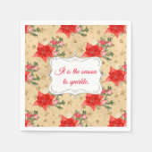 フローラパーソナライズされたクリスマスパターン スタンダードカクテルナプキン (正面)