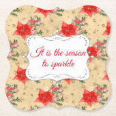 フローラパーソナライズされたクリスマスパターン ペーパーコースター (正面)