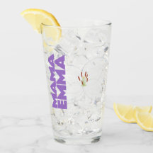 フローラパーソナライズされたグラスカップとリリーデザイン