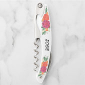 フローラパーソナライズされたコルクねじ ソムリエナイフ (正面)