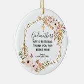 フローラパーソナライズされたゴッドマザークリスマスの装飾 セラミックオーナメント (右)