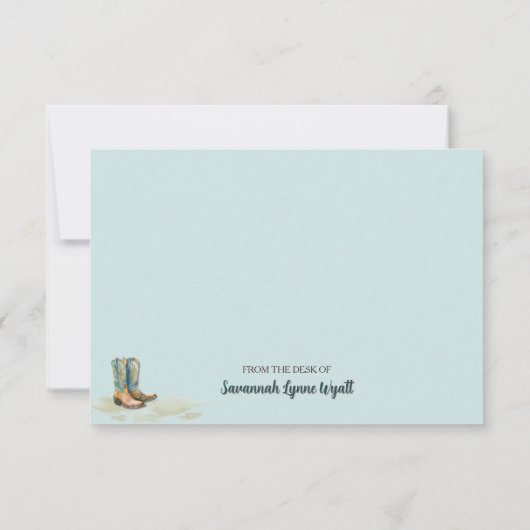 フローラパーソナライズされたサボツブーツテーマありがとう サンキューカード (裏面)