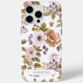 フローラパーソナライズされたシックな花の植物名 Case-Mate iPhoneケース (裏面)