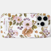 フローラパーソナライズされたシックな花の植物名 Case-Mate iPhoneケース (裏面 (横))