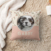 フローラパーソナライズされたシャビーなシック写真 クッション (ブランケット)