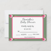 フローラパーソナライズされたスプレー赤ちゃんシャワー 出欠カード (正面)