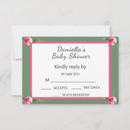 フローラパーソナライズされたスプレー赤ちゃんシャワー 出欠カード
