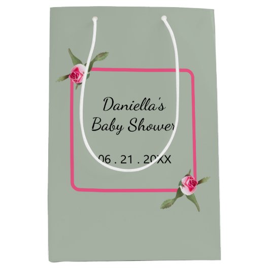 フローラパーソナライズされたスプレー ミディアムペーパーバッグ (正面)