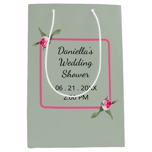 フローラパーソナライズされたスプレー ミディアムペーパーバッグ (正面)