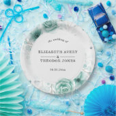 フローラパーソナライズされたセージ結婚グリーンのナプキン ペーパープレート (パーティー)