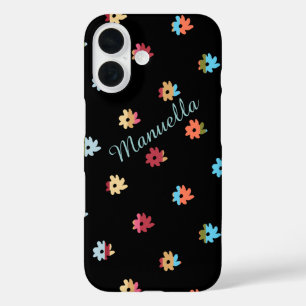 フローラパーソナライズされたデザイン色花 iPhone 16ケース