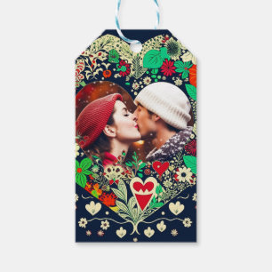 フローラパーソナライズされたハート枠ロマンチックな贈り物 ギフトタグ