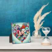 フローラパーソナライズされたハート枠ロマンチックな贈り物 フォトプラーク (インサイチュ)