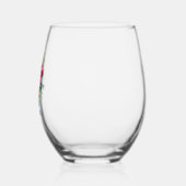 フローラパーソナライズされたハート母の名前母の日 ステムなしワイングラス (左)