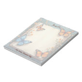 フローラパーソナライズされたバタフライ名前をカスタムすると引用文 ノートパッド (回転)