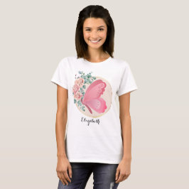 フローラパーソナライズされたバタフライTシャツ Tシャツ