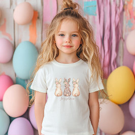 フローラパーソナライズされたバニー復活祭の子供 Tシャツ