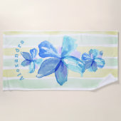 フローラパーソナライズされたビーチタオル ビーチタオル (正面)