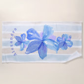 フローラパーソナライズされたビーチ ビーチタオル (正面)