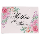 フローラパーソナライズされたピンクブライドバンド、Bridesmai用 ラージペーパーバッグ (正面)