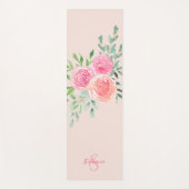 フローラパーソナライズされたピンクヨガマット ヨガマット (正面)