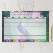 フローラパーソナライズされたピーコック月プランナー ペーパーパッド (インサイチュ)